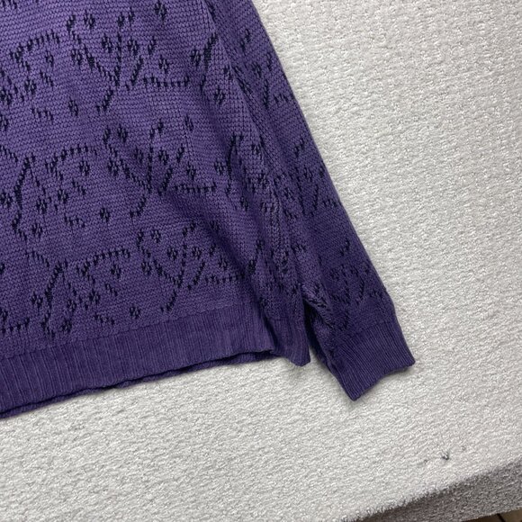 Vintage Serge Saint Yves Psychedelic Knit Sweater Retro Purple / Black Mens XL - Picture 4 of 16